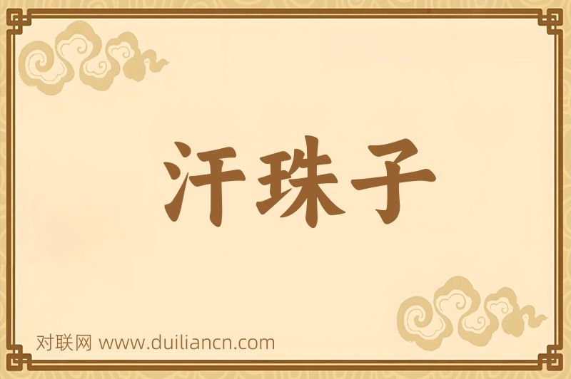 汗珠子词语的意思