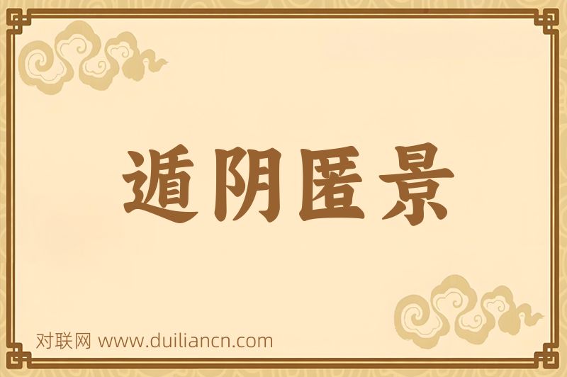 遁阴匿景词语的意思
