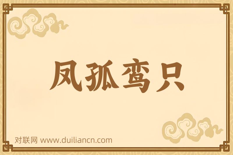 凤孤鸾只词语的意思