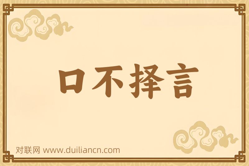 口不择言词语的意思