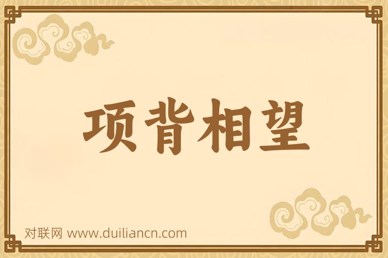 项背相望词语的意思