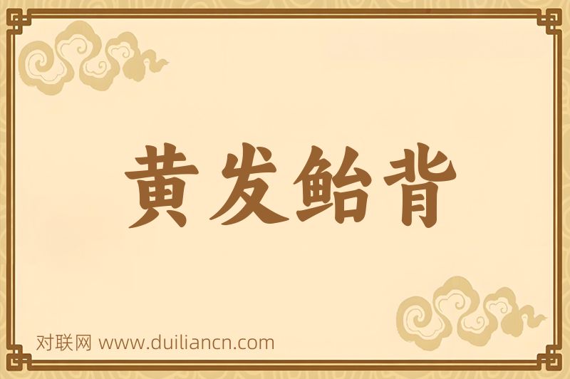 黄发鲐背词语的意思