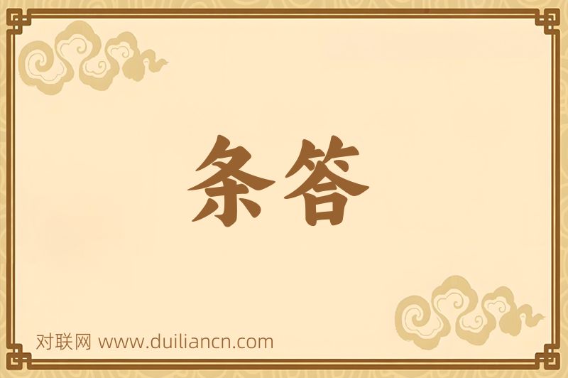 条答词语的意思