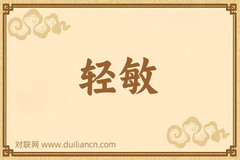 轻敏词语的意思