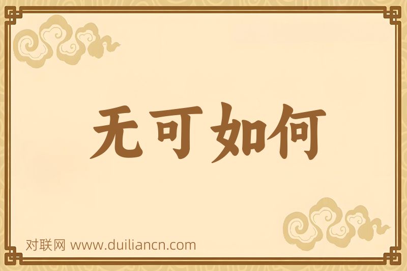 无可如何词语的意思