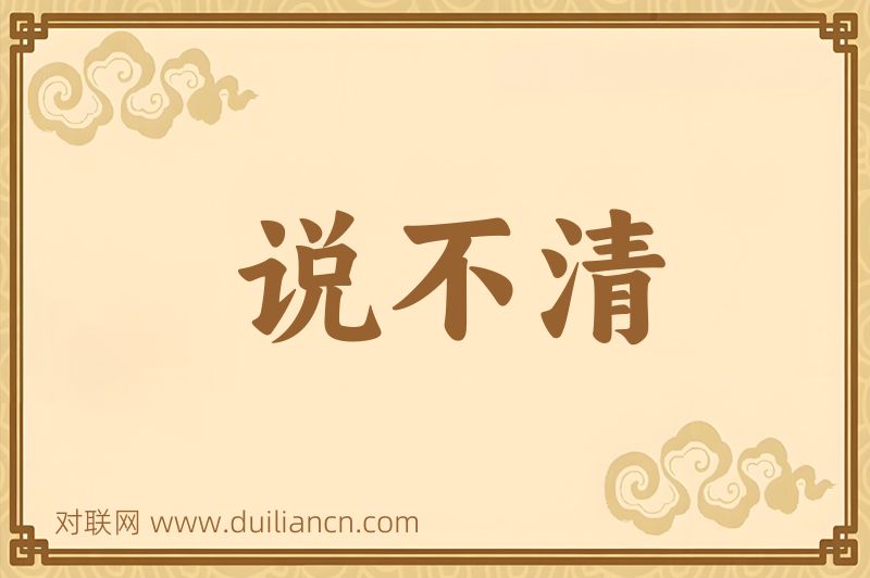 说不清词语的意思