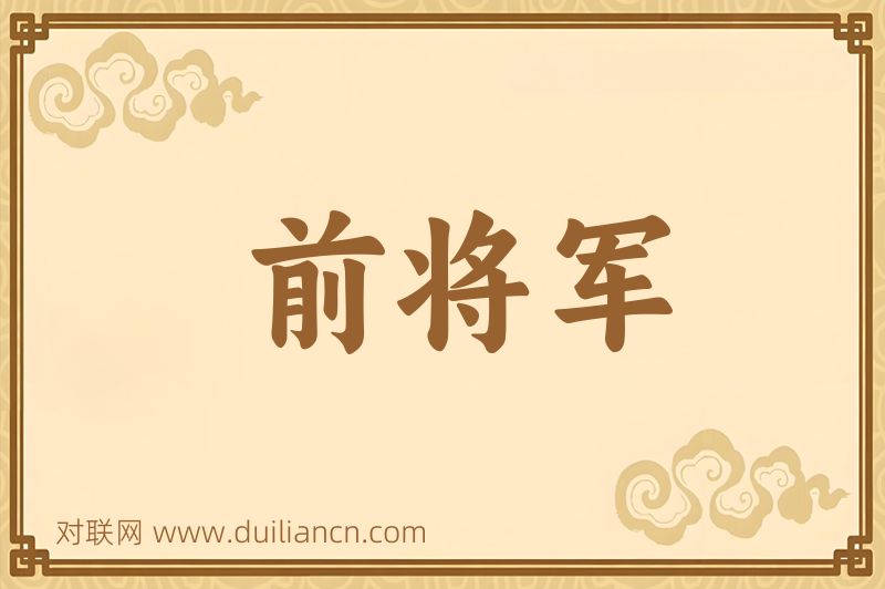 前将军词语的意思