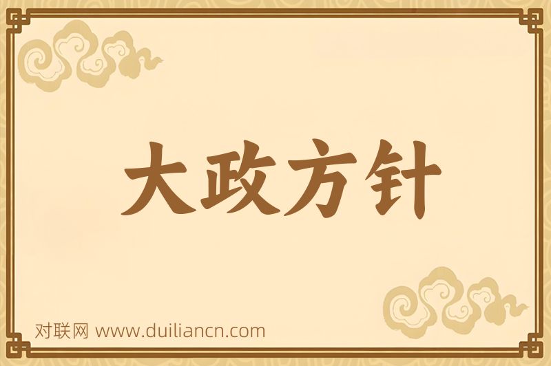 大政方针词语的意思