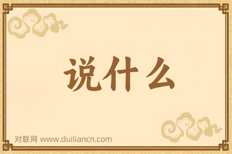 说什么词语的意思