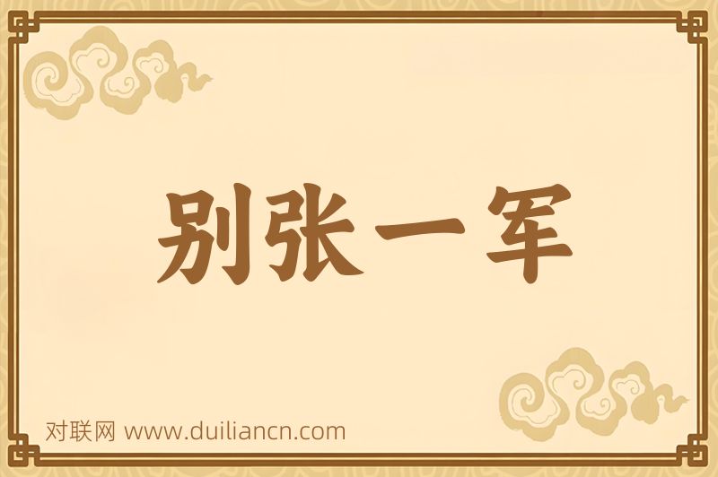 别张一军词语的意思