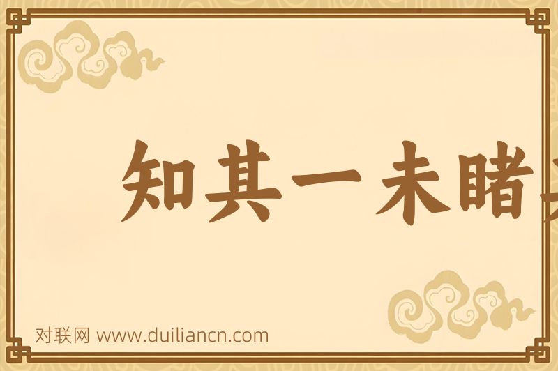知其一未睹其二词语的意思