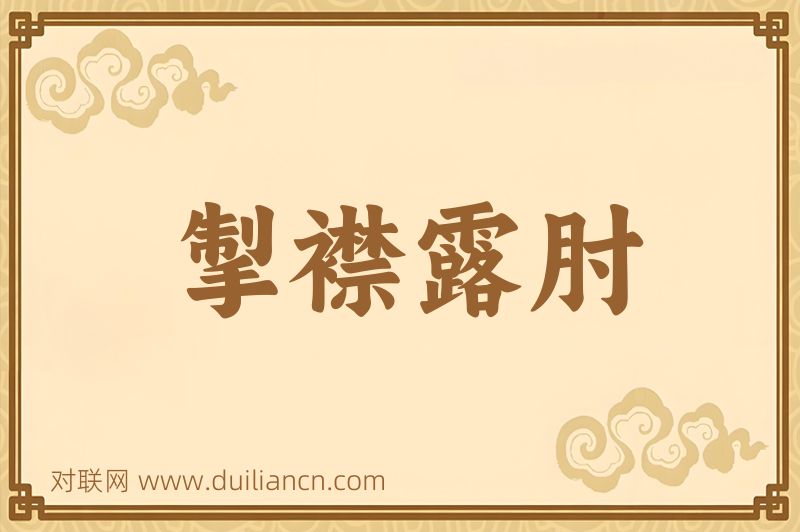 掣襟露肘词语的意思