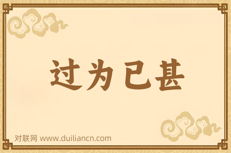 过为已甚词语的意思