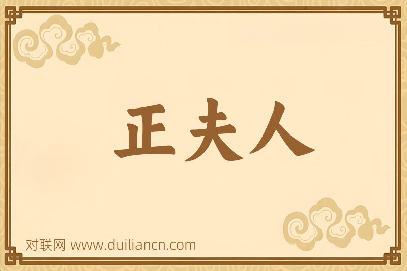 正夫人词语的意思