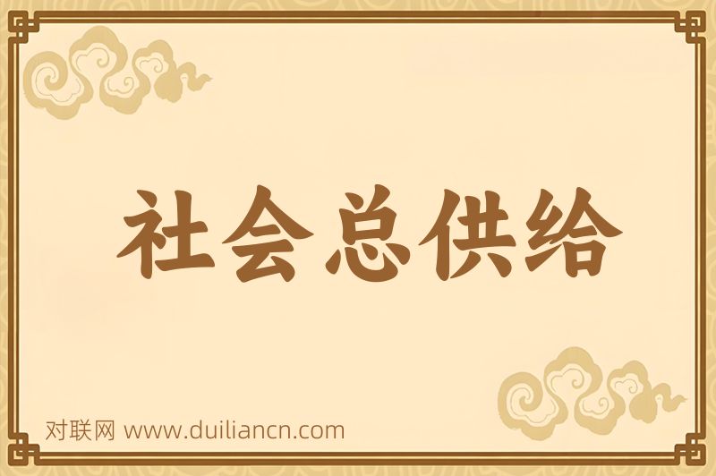 社会总供给词语的意思