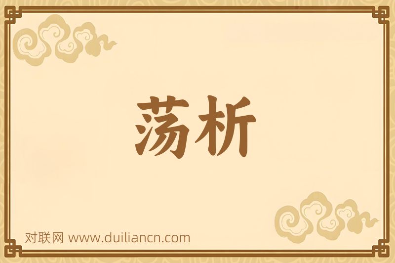荡析词语的意思