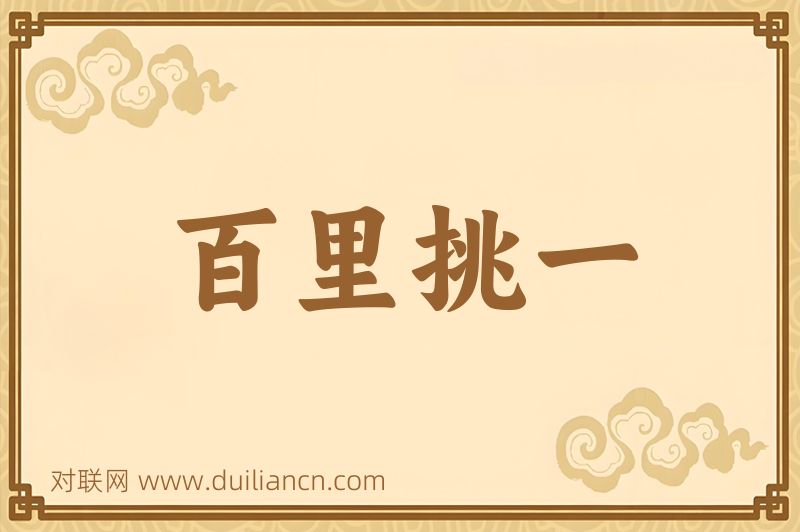 百里挑一词语的意思