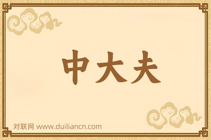 中大夫词语的意思