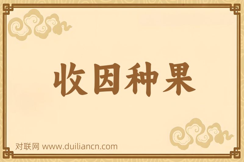 收因种果词语的意思