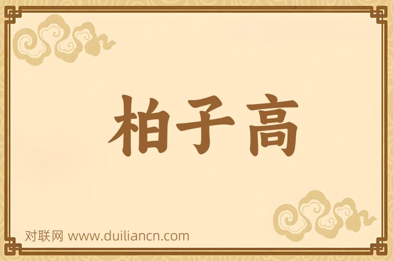 柏子高词语的意思