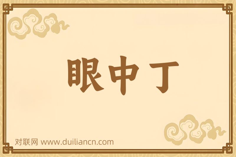 眼中丁词语的意思