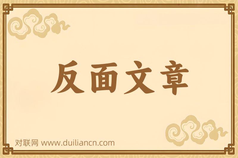 反面文章词语的意思