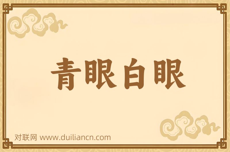青眼白眼词语的意思