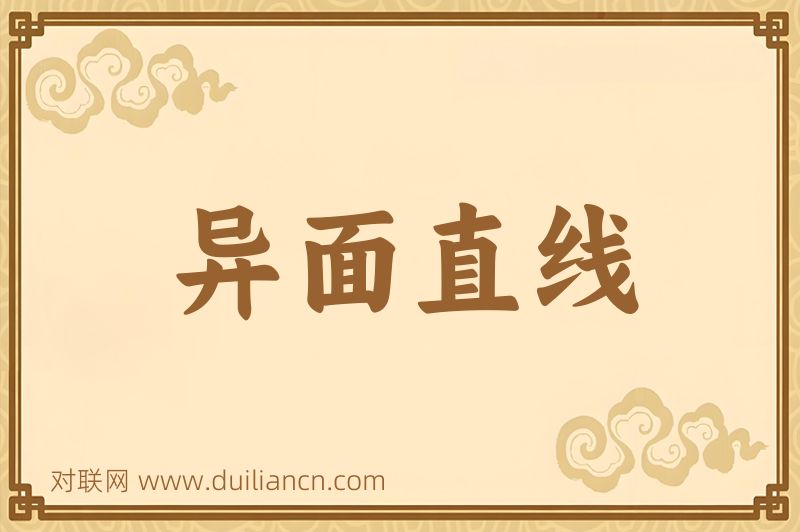 异面直线词语的意思