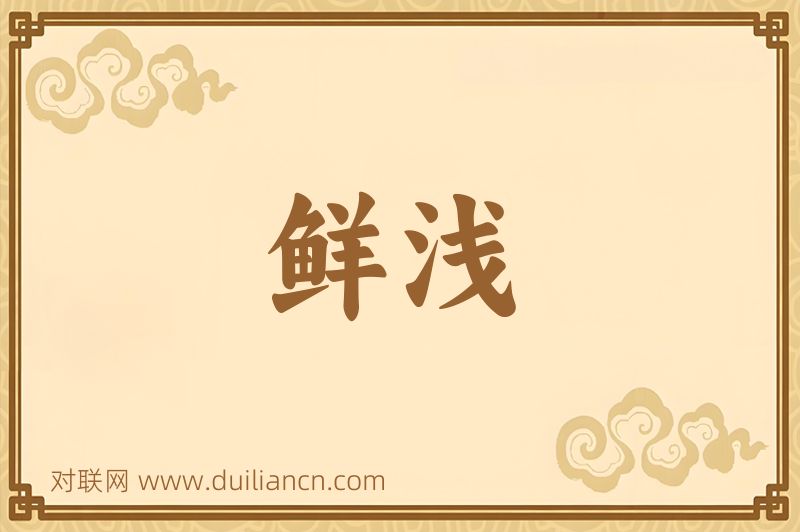 鲜浅词语的意思