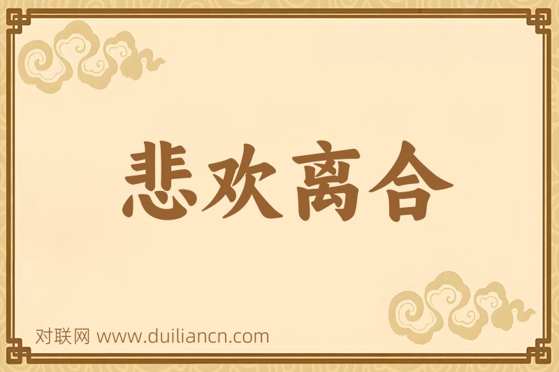 悲欢离合词语的意思