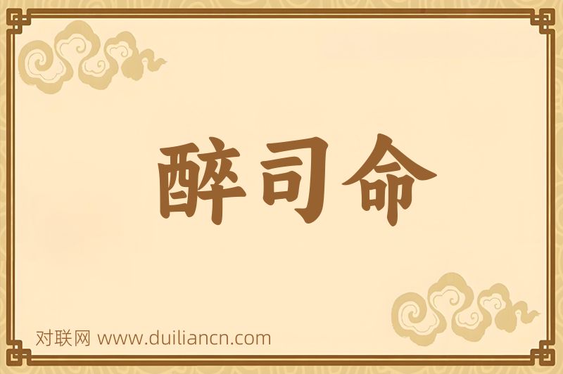 醉司命词语的意思
