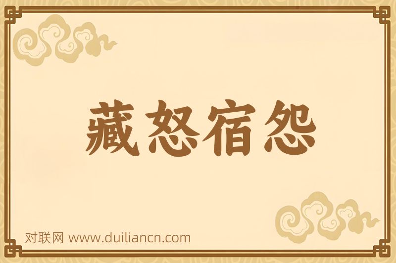 藏怒宿怨词语的意思