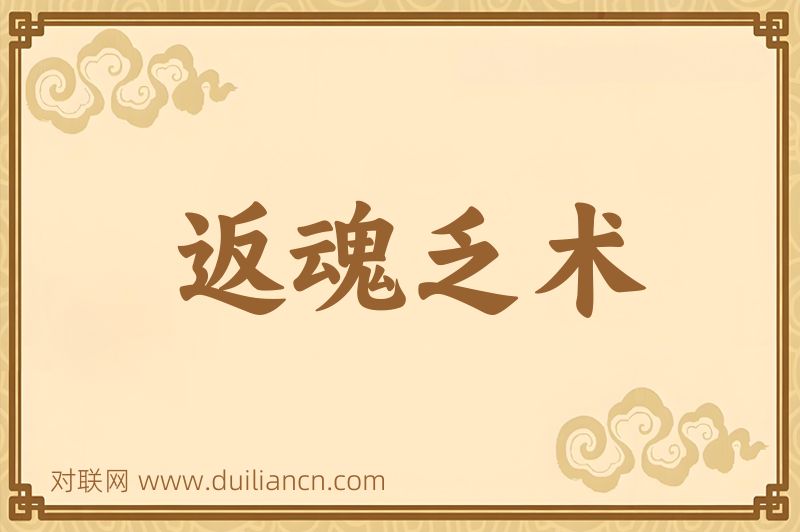 返魂乏术词语的意思