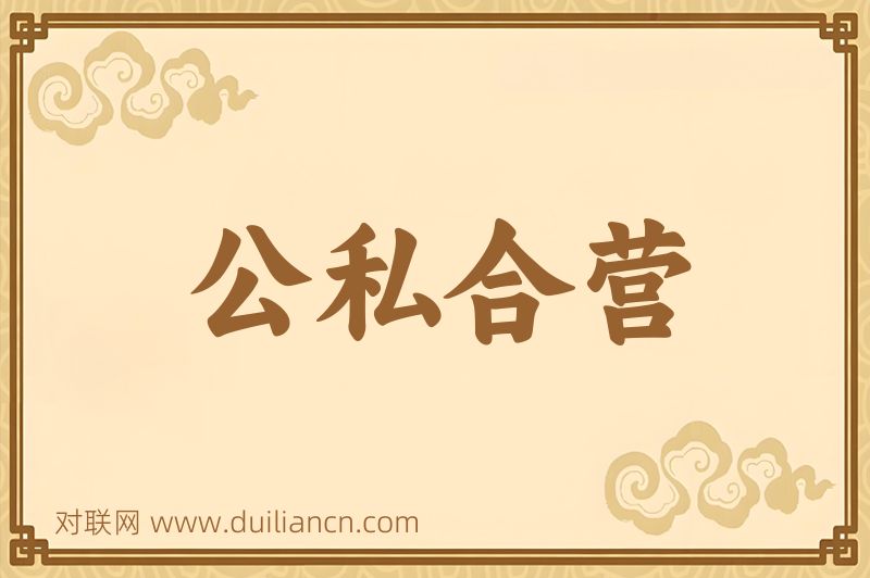 公私合营词语的意思