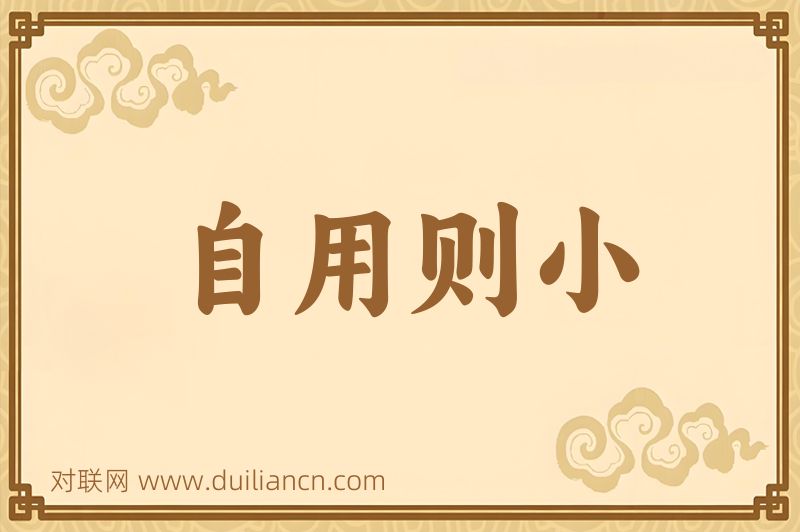 自用则小词语的意思