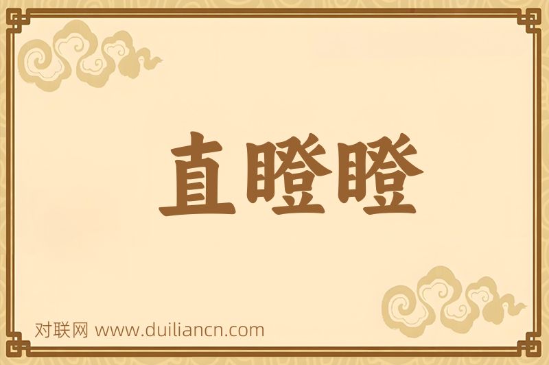 直瞪瞪词语的意思
