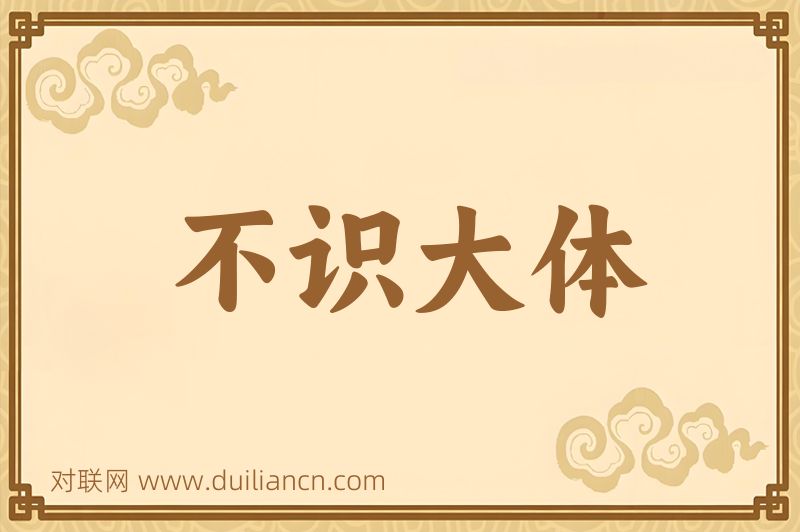 不识大体词语的意思