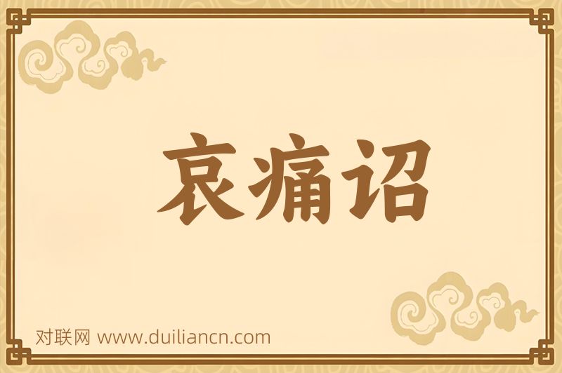 哀痛诏词语的意思