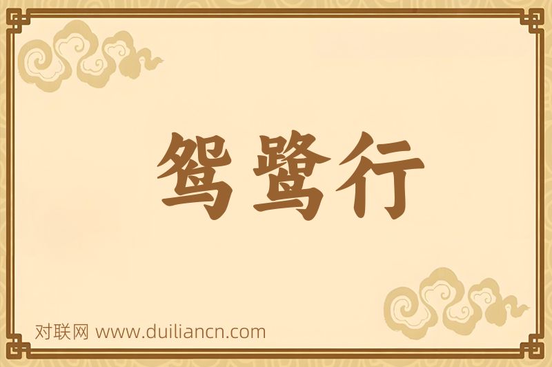 鸳鹭行词语的意思
