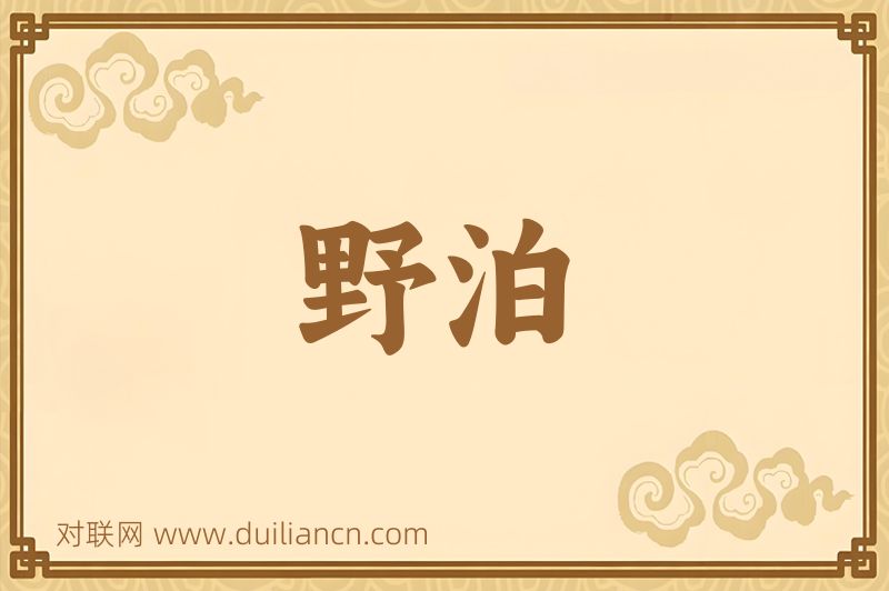 野泊词语的意思