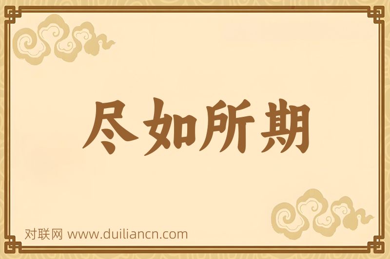 尽如所期词语的意思