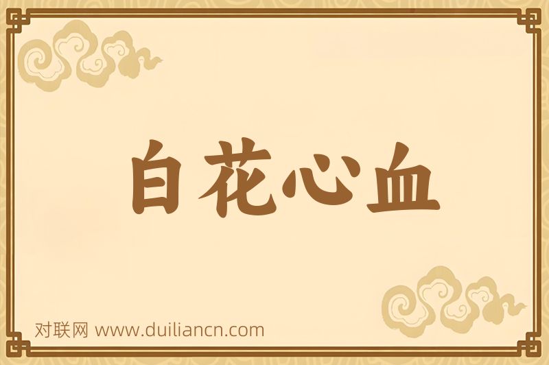 白花心血词语的意思