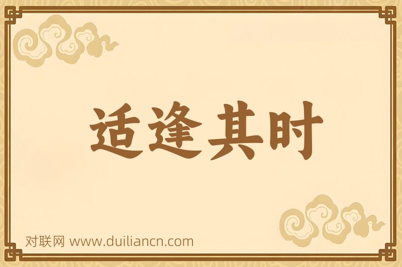 适逢其时词语的意思
