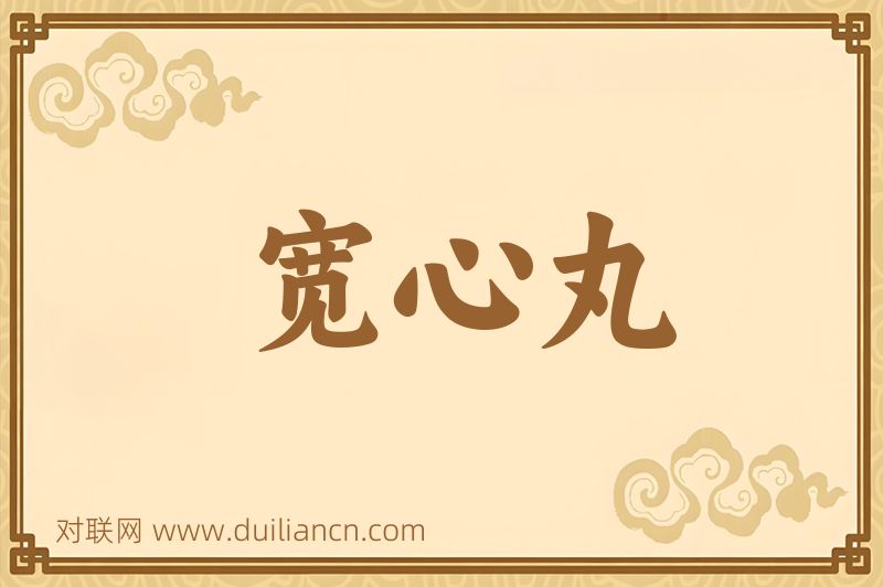 宽心丸词语的意思