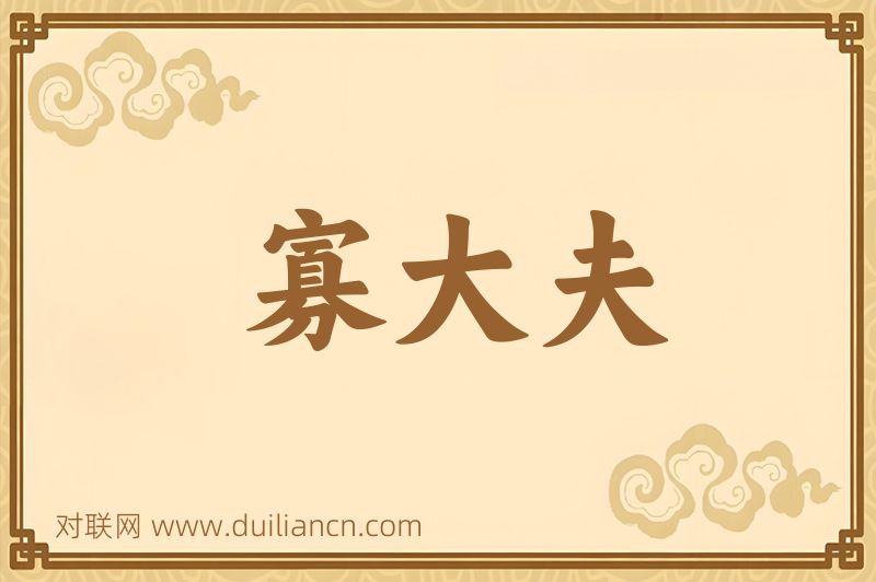 寡大夫词语的意思
