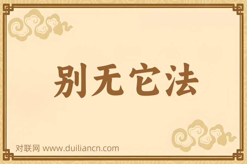 别无它法词语的意思