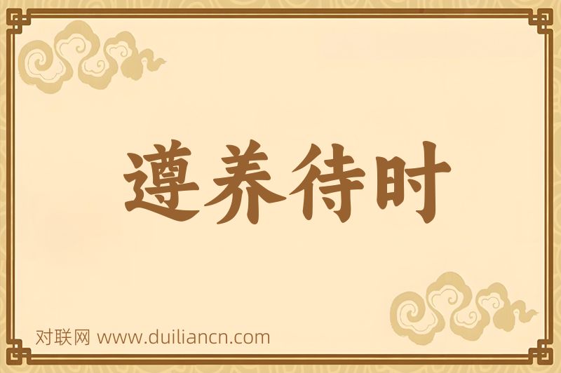 遵养待时词语的意思