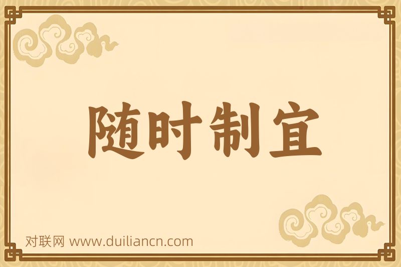 随时制宜词语的意思