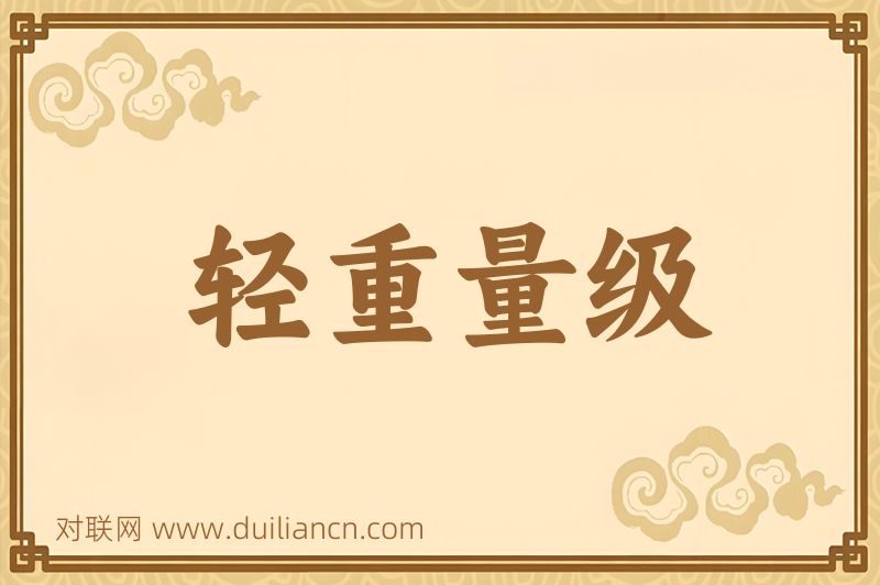 轻重量级词语的意思