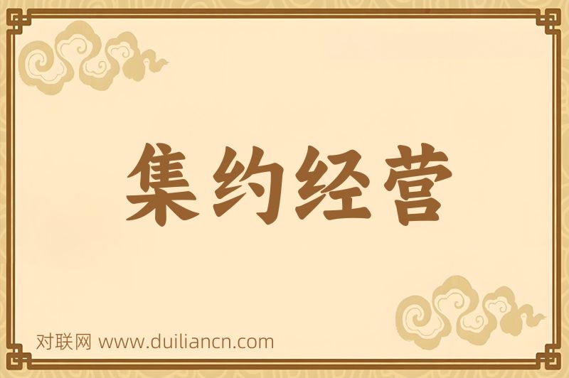 集约经营词语的意思